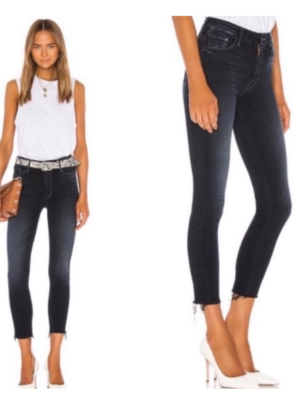 Mother High Waist Looker Ankle Fray in Last Call Size 26
